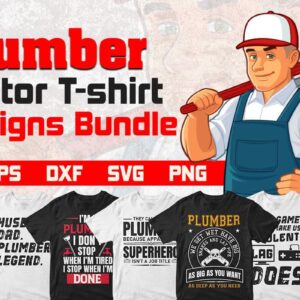 25 Plumber Vector T shirt designs Bundle